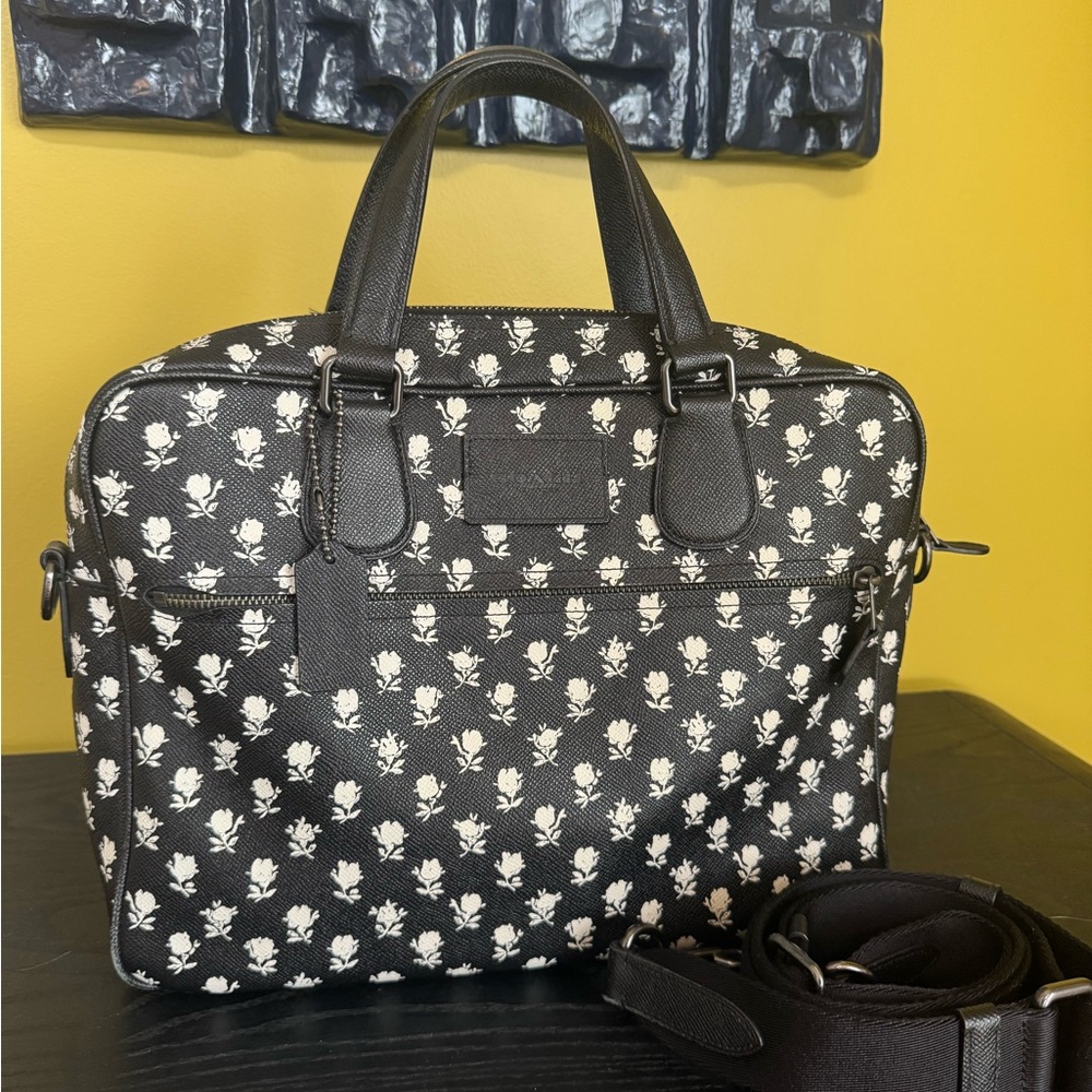 Black and White Floral Men's Bag